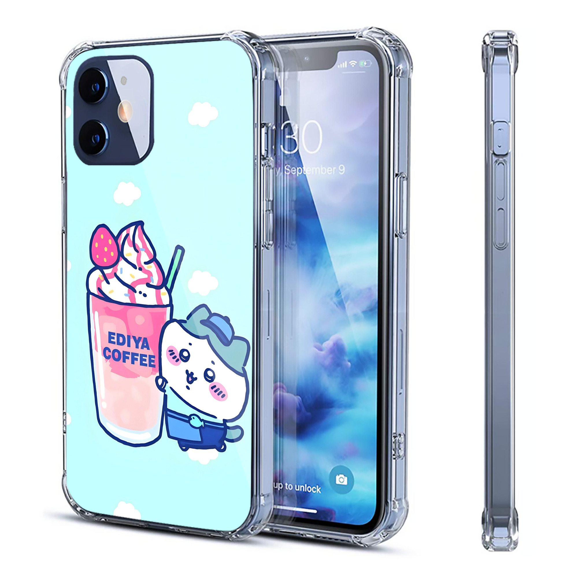 （画像用） ちいかわ Chii-kawa 【iPhone 12シリーズ対応】透明スマホケース（クリアソフトケース）